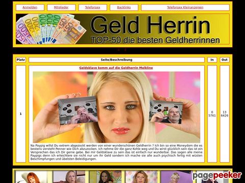 Geldherrin die Topliste